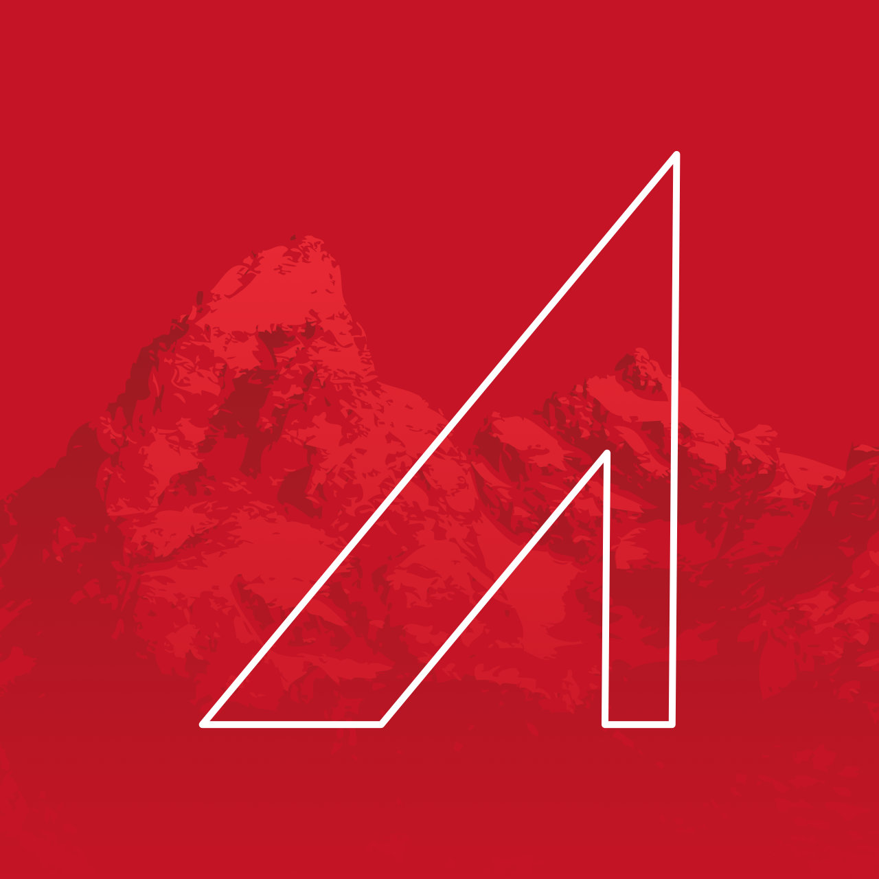 The UltrAspire Logo on a red mountainous background.